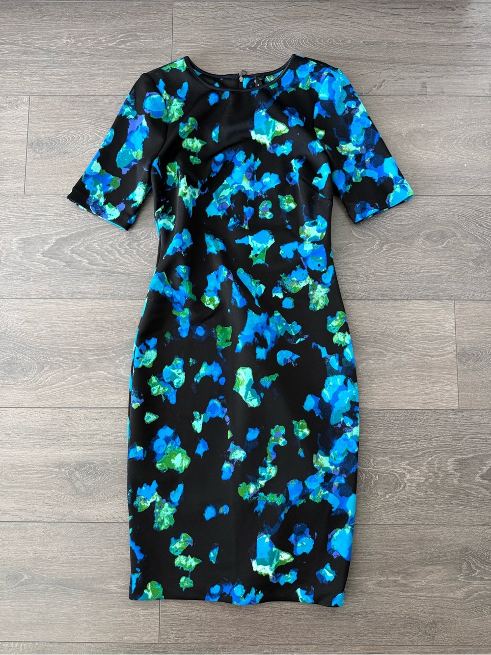 Black Floral Dress Marc New York Andrew 0 XS wedding party reception summer midi